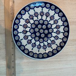 Polish Pottery Medium Plate Classic Design 