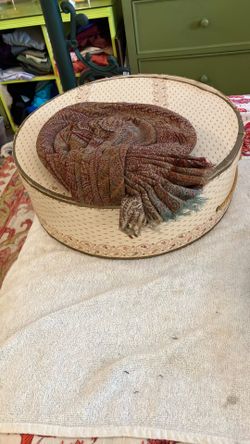  Vintage Paisey Hat By Jane Engel With Fringe  Oval 9” On S