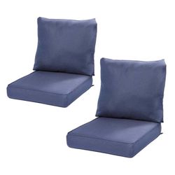24 x 26 Inch Outdoor Seat Cushion Set of 2, Water-Resistant & Fade Resistant Deep Seat and Back Cushion with Removable Cover for Patio Furniture Chair