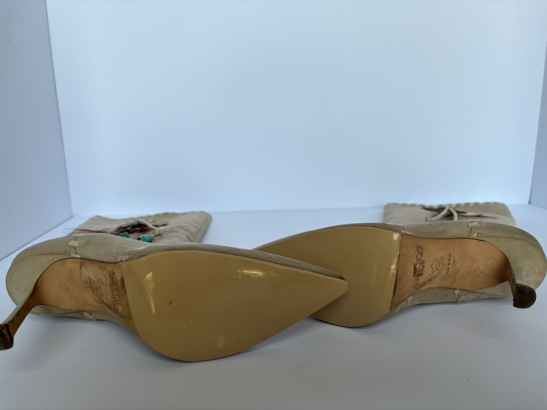 Jimmy Choo Suede Stiletto Tan Boots Size 7.5