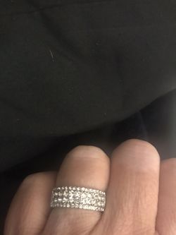 Diamondique and sterling silver band size 8