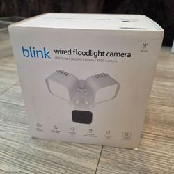 Blink Wired Floodlight Camera, Smart security camera, 2600 lumens, HD live view, enhanced motion detection, built-in siren, Works with Alexa, 1 camera