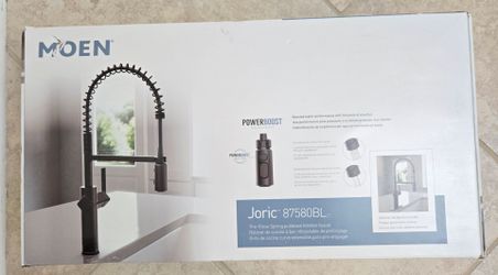 Moen Joric Matte Black Pre-Rinse Spring Pulldown Kitchen Faucet - New - Model 87580BL