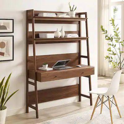Modway EEI-6073-WAL-1 Desk: Industrial-Style Home Office Desk