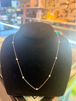 10KT Link Chain W/ Lab Grown Diamond 44107-3