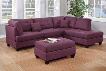 3pc Sectional w/Ottoman @Elegant Furniture