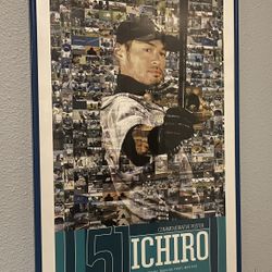 Framed Ichiro Suzuki Commemorative Poster (Seattle P-I) - Metal Frame