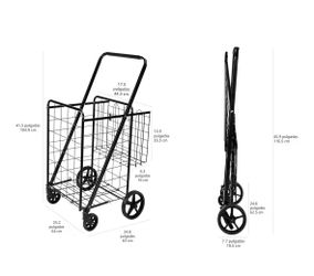 Black Rolling Shopping Cart