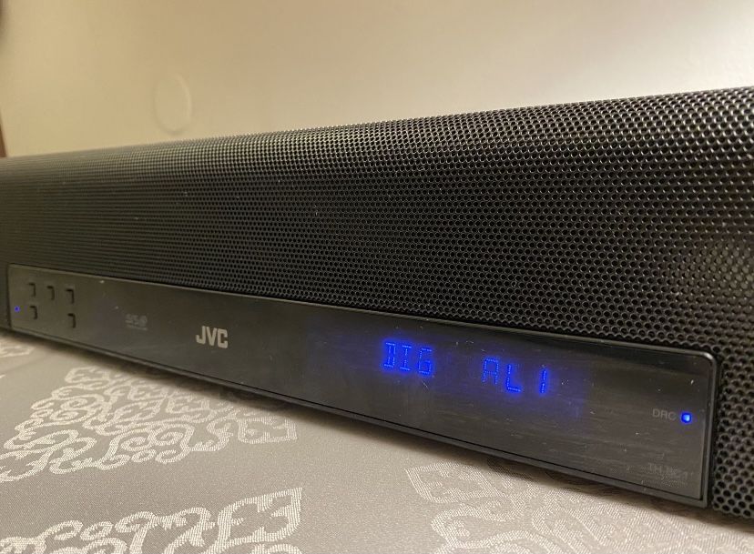JVC SOUND BAR FOR HOME THEATER/GAMING: WITH SURROUND SOUND MODE AND SUBWOOFER PRE-OUT!