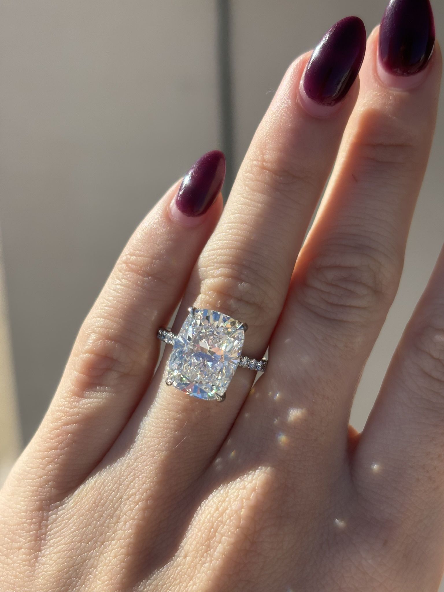 Brand New 7.36 F VS2 Lab Grown Diamond Engagement Ring