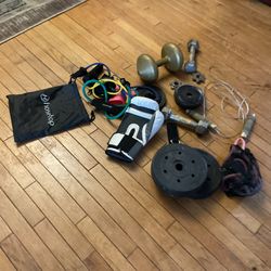 All Type Of Exercise Items, A Glove, Weight Lifting, And More (NO SHIPPING)