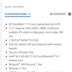 17 Inch HP OmniBook Next Gen Laptop