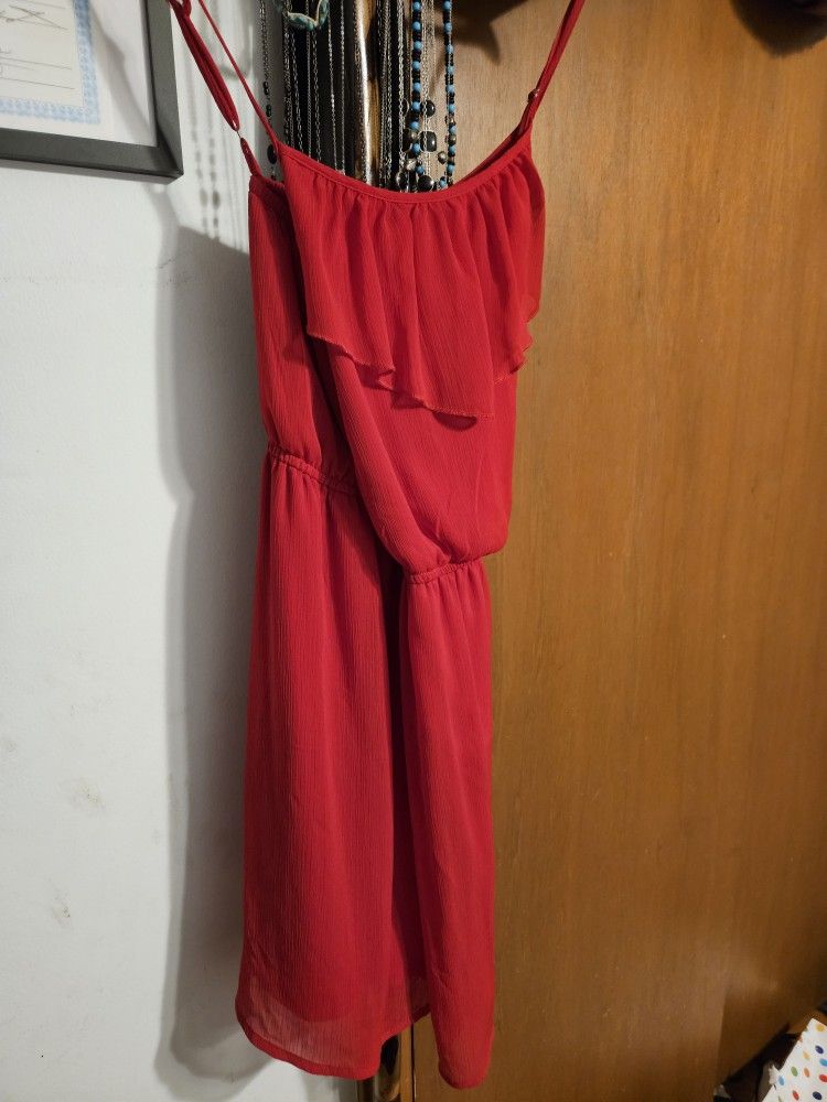 Red Spaghetti Strap Dress