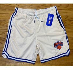 Ultra Game NBA Basketball Shorts w Zip pocket cream/blue men’s sz M & L available New!