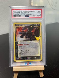 PSA 9 Umbreon Gold Star 17/17 Pokemon Celebrations