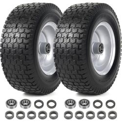 AR-PRO (2-Pack) 13x5.00-6 Tire and Wheel Assemblies - Compatible for 13 x 5 x 6 Solid Riding Lawn Mower Tires and Wheel - With 3" Centered Hub and 3/4