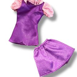 Disney Princess Rapunzel Tangled Barbie Doll Purple Dress Outfit Short Skirt
