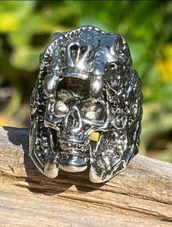 Vintage Jaguar Warrior Skull Men’s Ring-Size 12