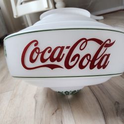 Vintage 1930s Coca-Cola milk glass light shade or globe