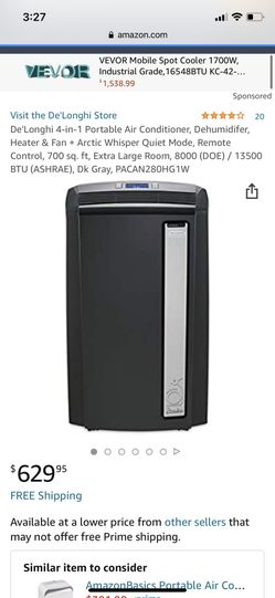 Delonghi pinguino portable air conditioner like new