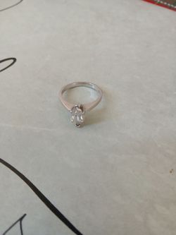 Silver Solitaire Ring with Clear Stone