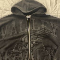 VALE FOREVER BLACK CAT ZIP UP HOODIE BLACK