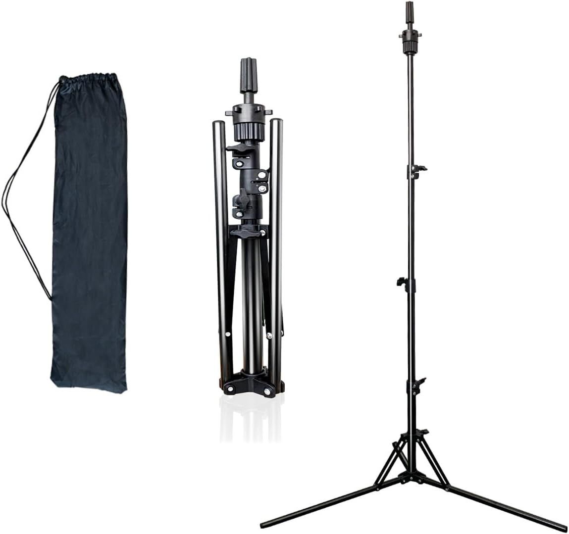 Mannequin Head Stand, Adjustable Foldable Wig Stand Tripod, Reinforced Metal Mannequin Head Tripod Stand for Cosmetology Hairdressing Training
