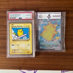 2 Graded Pikachu Cards