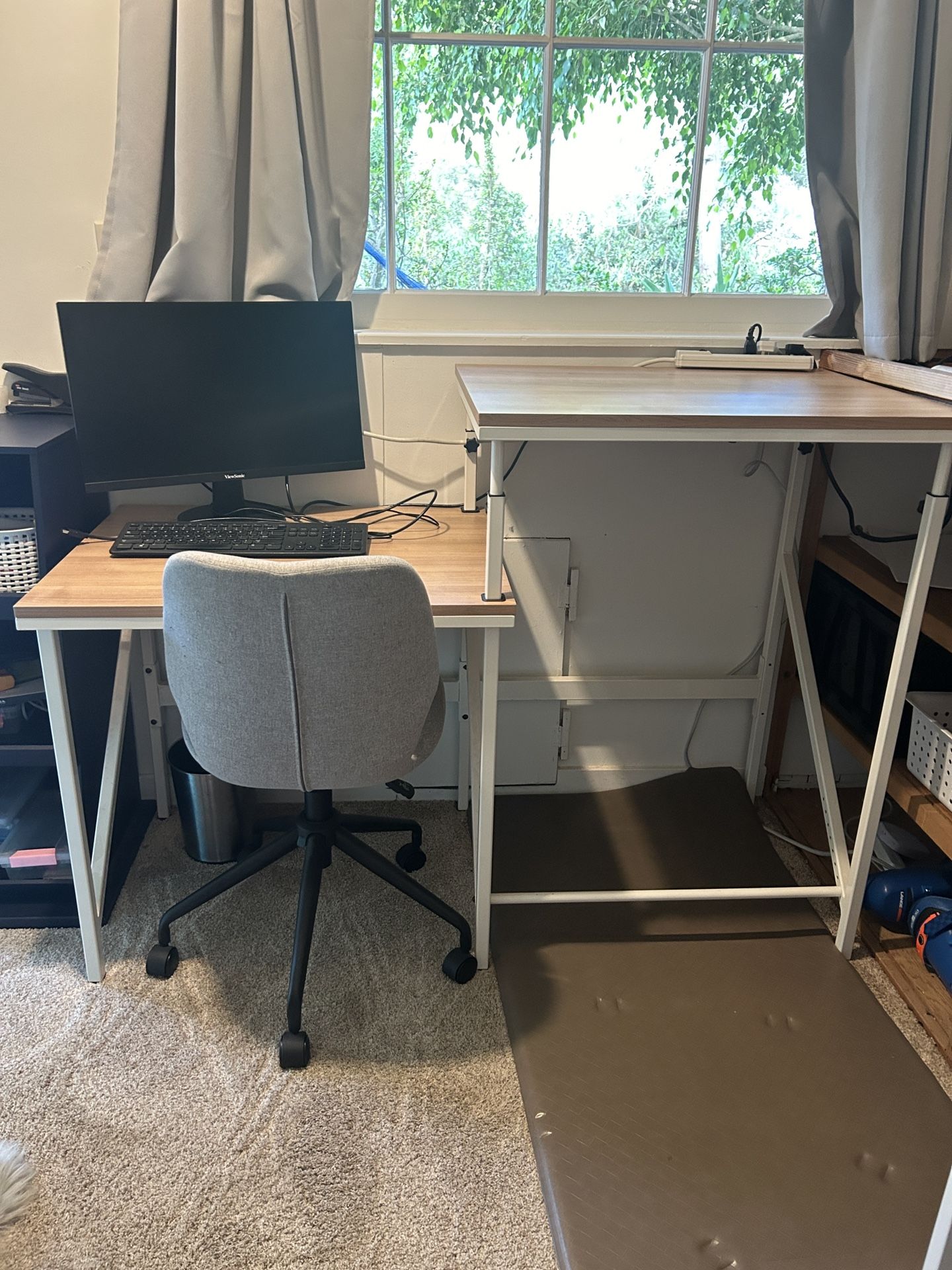 Standing And Sitting Desk And Desk Chair.