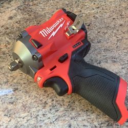Milwaukee M12 FUEL 12V Lithium-Ion Brushless Cordless Stubby 3/8 in. Impact Wrench (Tool-Only)
