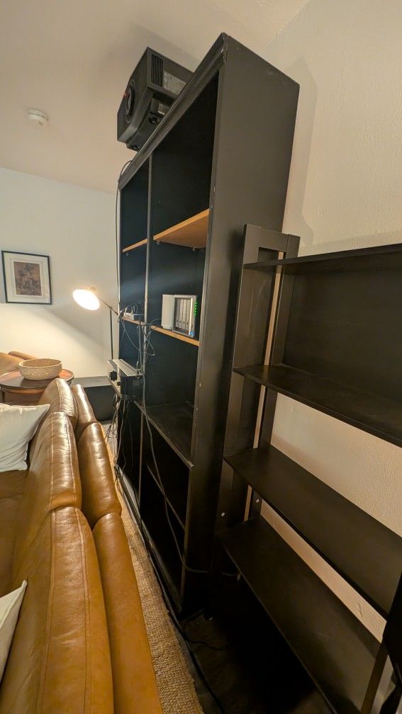 7 Foot Black Solid Bookshelf