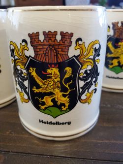 Set Of 4 HEIDELBERG 1/2 PINT BEER STEIN Mugs