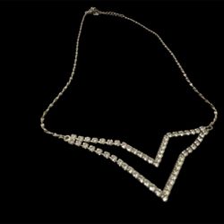 Crystal Rhinestone "V" Necklace