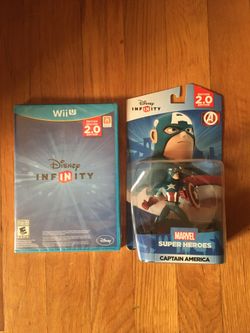 Disney Infinity -- 2.0 Edition (Nintendo Wii U, 2014) PLUS CAPTAIN AMERICA “NIB” FIGURINE