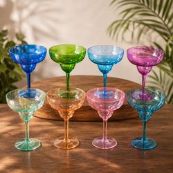 Colorful Margarita & Cocktail Glass Set – 8 Glasses