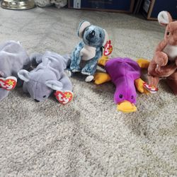 Beanie Babies - Lot of 5 Animals 
