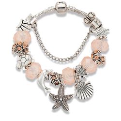 Peach Nautical Charm Bracelet 