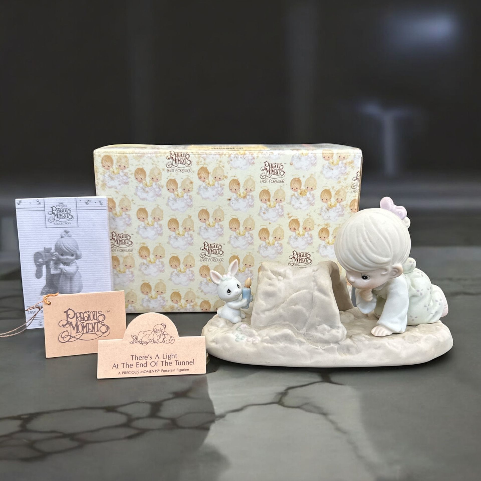 Enesco 1990 Precious Moments There's A Light At The End Of The Tunnel 521485