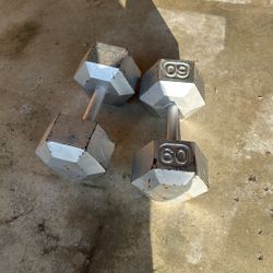 60 Pound dumbbells 