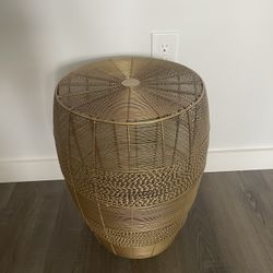 Gold Woven Metal Accent/Side Table
