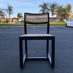 CB2 Makan in Black Wood and Cane Dining Chair