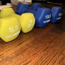 Full Set of Neoprene Dumbbells – 5lb, 10lb, 15lb Pairs (Total 60lb)