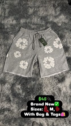 Grey Denim Tear Shorts
