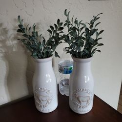 Vases breakable (2) With Greenery