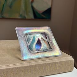 Small Handcrafted Iridescent Ring Dish ( firm on price )