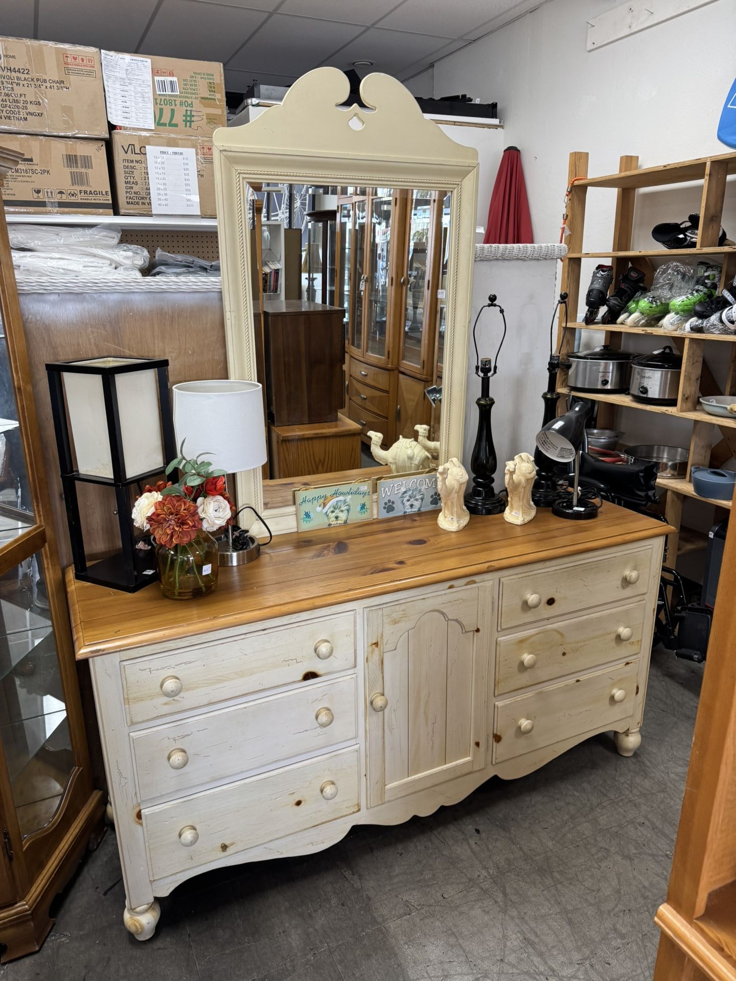 ETHAN ALLEN Dresser with Mirror Solid Wood