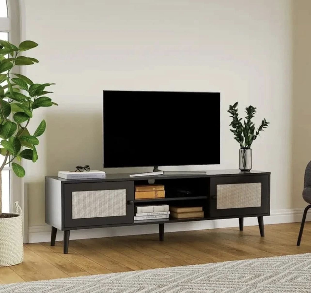 Black TV Stand Waxter 59'' W Storage 
