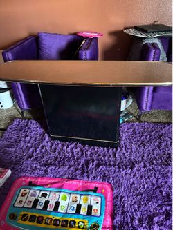 Vintage Mirror Pedestal Sofa Table