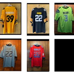 5 Men’s 2XL NFL Jerseys Steelers, Giants, Seahawks, Titans