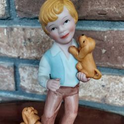 Best Friends Avon Exclusive Boy Dogs Figurine 1981 Bisque 